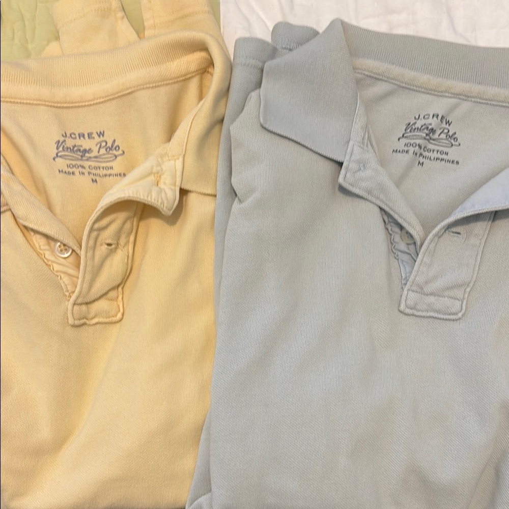 J.Crew Vintage Polo Shirts in Yellow and Light Blue